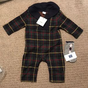 Janie and Jack holiday plaid onesie